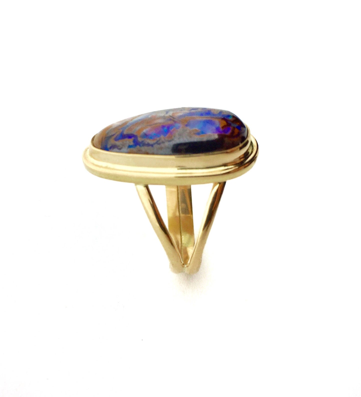 Australian Boulder Opal and 14k Gold Ring