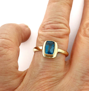 Blue Topaz 14k Gold Ring