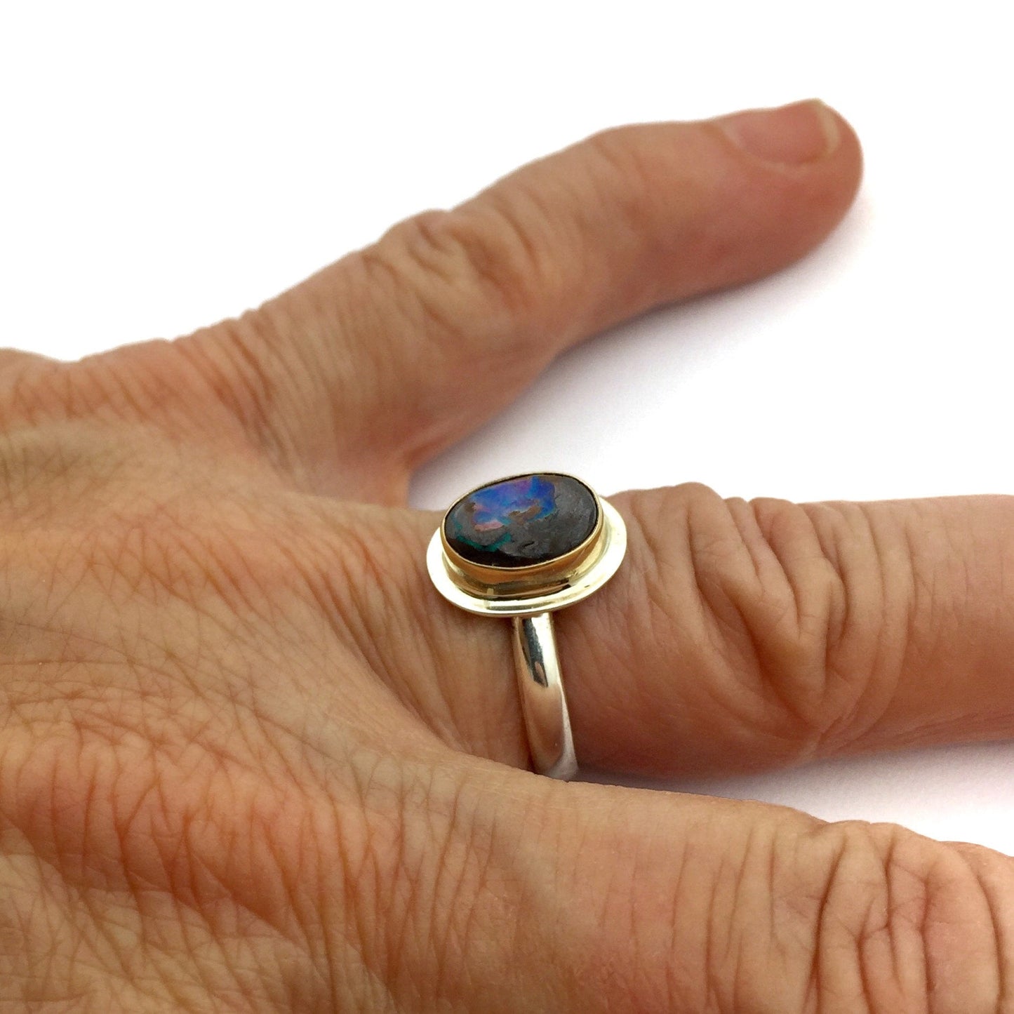 Koroit Opal Ring in 14k Gold