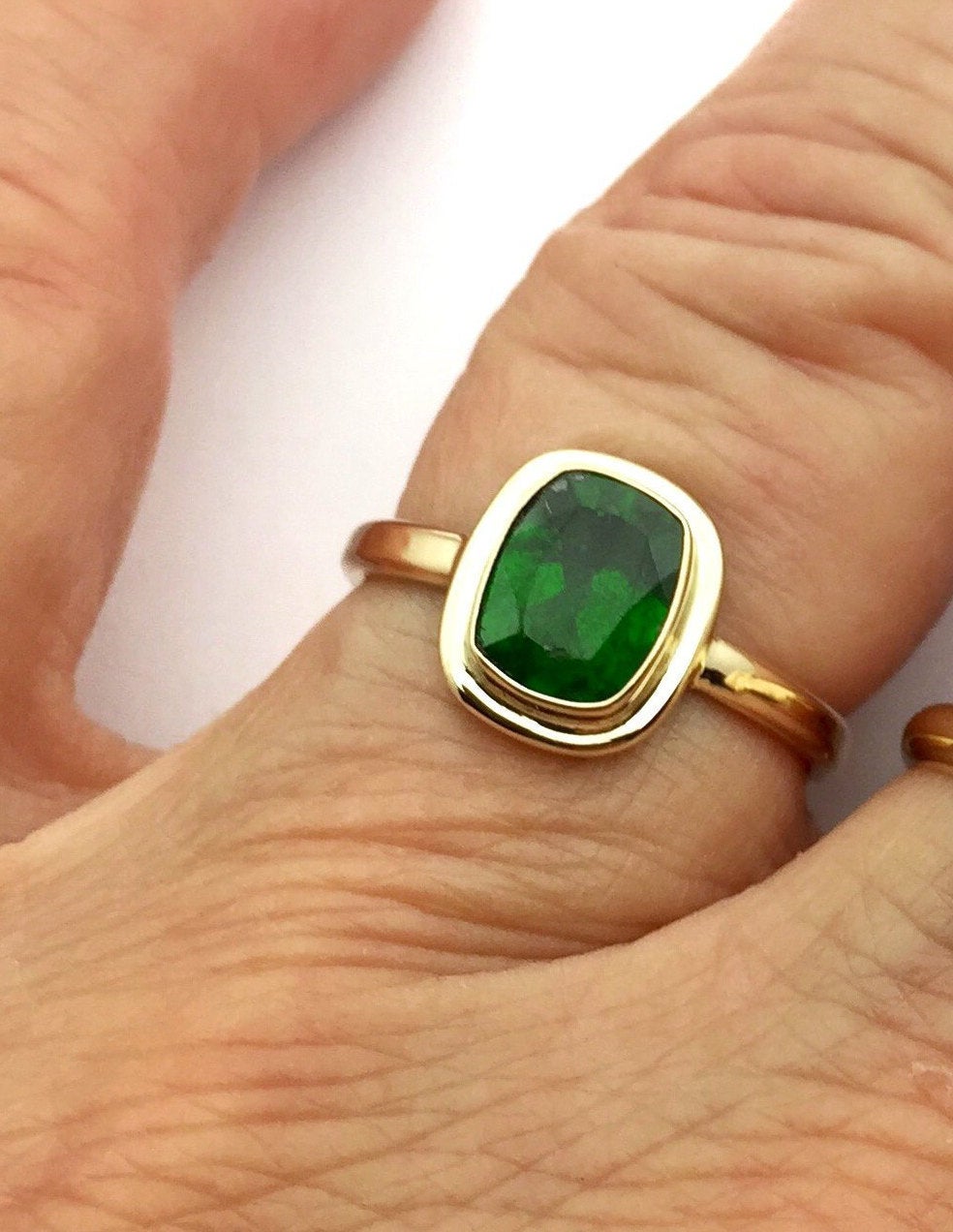 Chrome Diopside Rings in 14k gold
