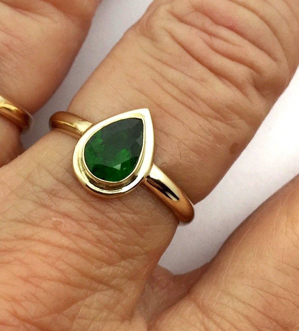 Chrome Diopside Rings in 14k gold