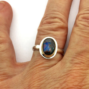 Koroit Opal Ring in 14k Gold