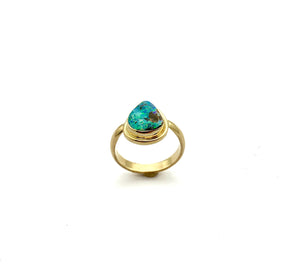 Australian Opal Set in 14k Yellow Gold Ring