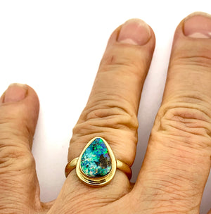 Australian Opal Set in 14k Yellow Gold Ring