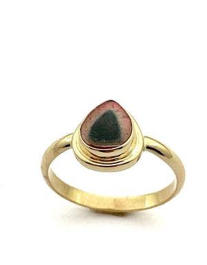 Watermelon Tourmaline Ring in 14k Gold