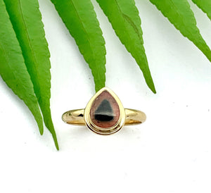 Watermelon Tourmaline Ring in 14k Gold