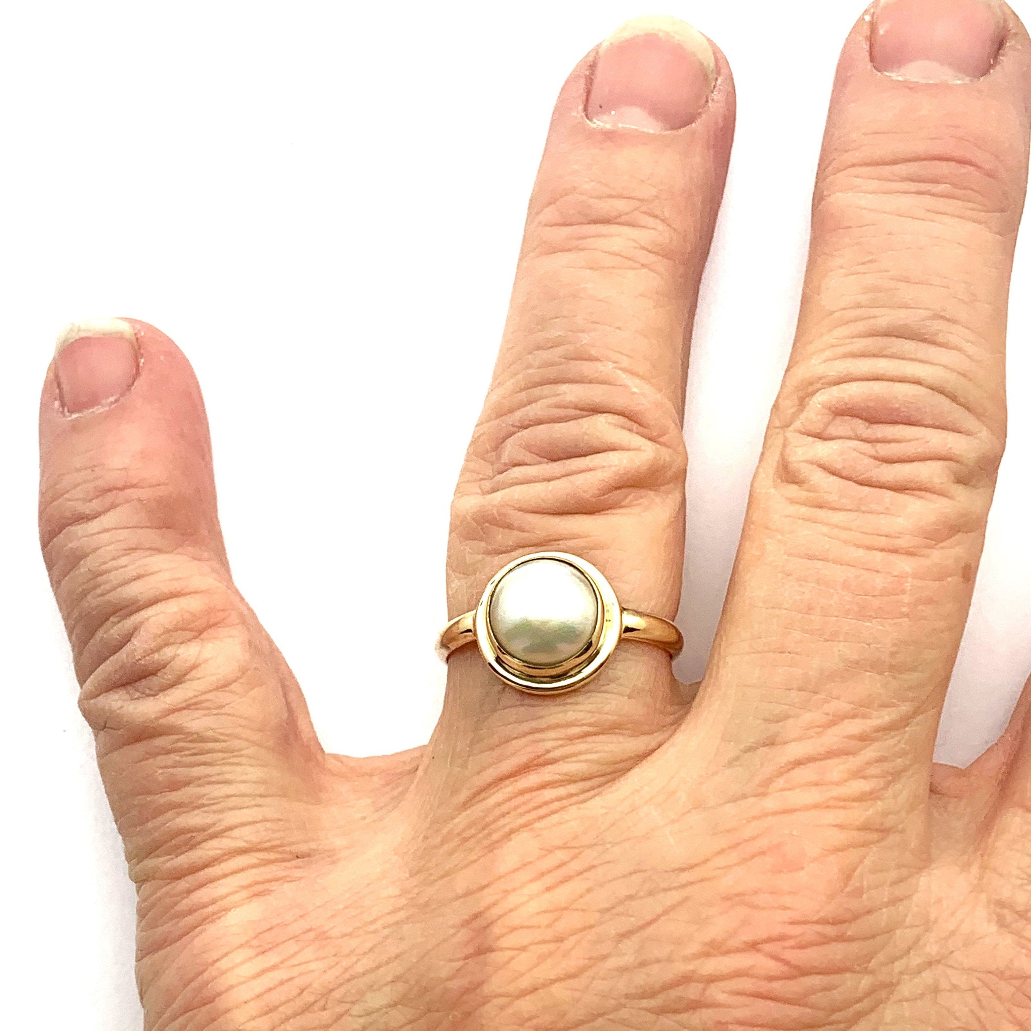 Mabe Pearl Ring in 14k Gold