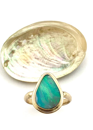 Australian Opal in 14k Gold