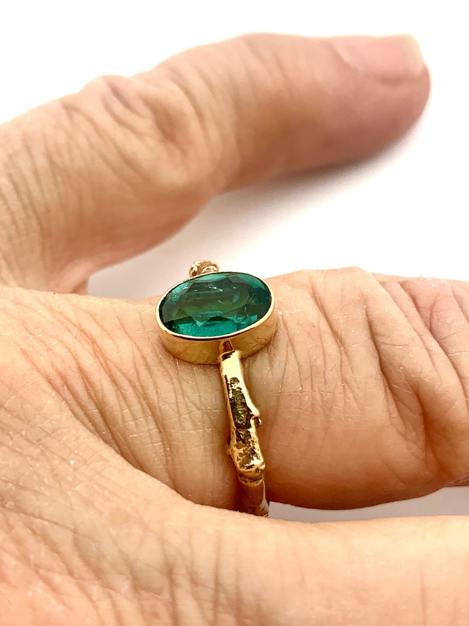 Green Tourmaline Ring 14k Gold, Statement Ring, Friendship Ring, Alternate Engagement Ring, OOAK gold gemstone ring, October Birthstone Ring