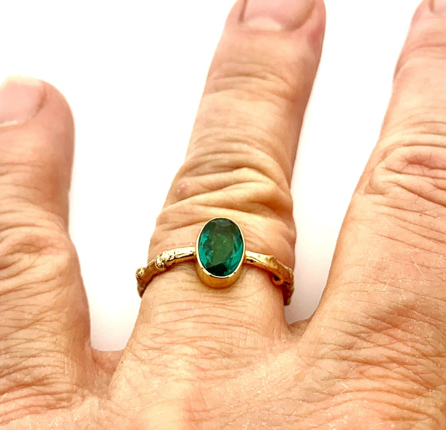 Green Tourmaline Ring 14k Gold, Statement Ring, Friendship Ring, Alternate Engagement Ring, OOAK gold gemstone ring, October Birthstone Ring