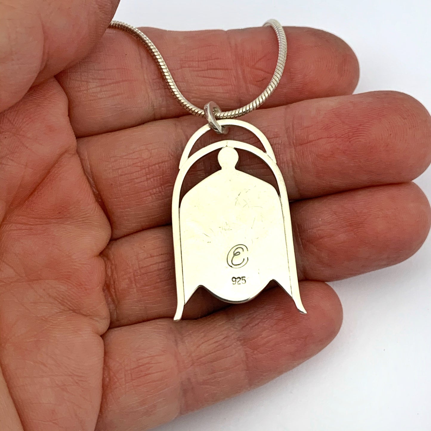 Labradorite Buddha Pendant, Carved Stone Necklace, Labradorite and Tanzanite Pendant, OOAK Natural Stone Pendant in Sterling Silver