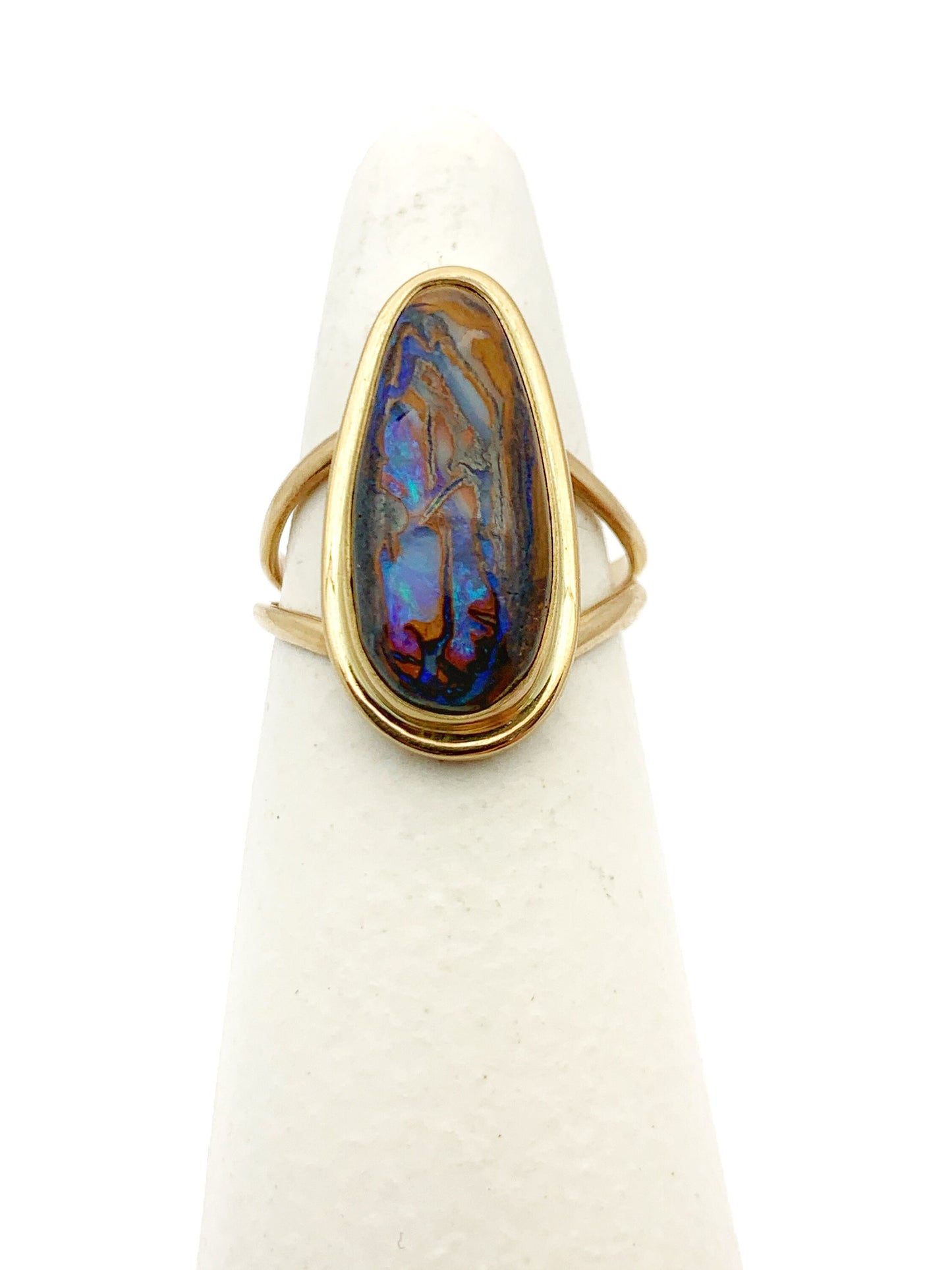 Australian Boulder Opal and 14k Gold Ring
