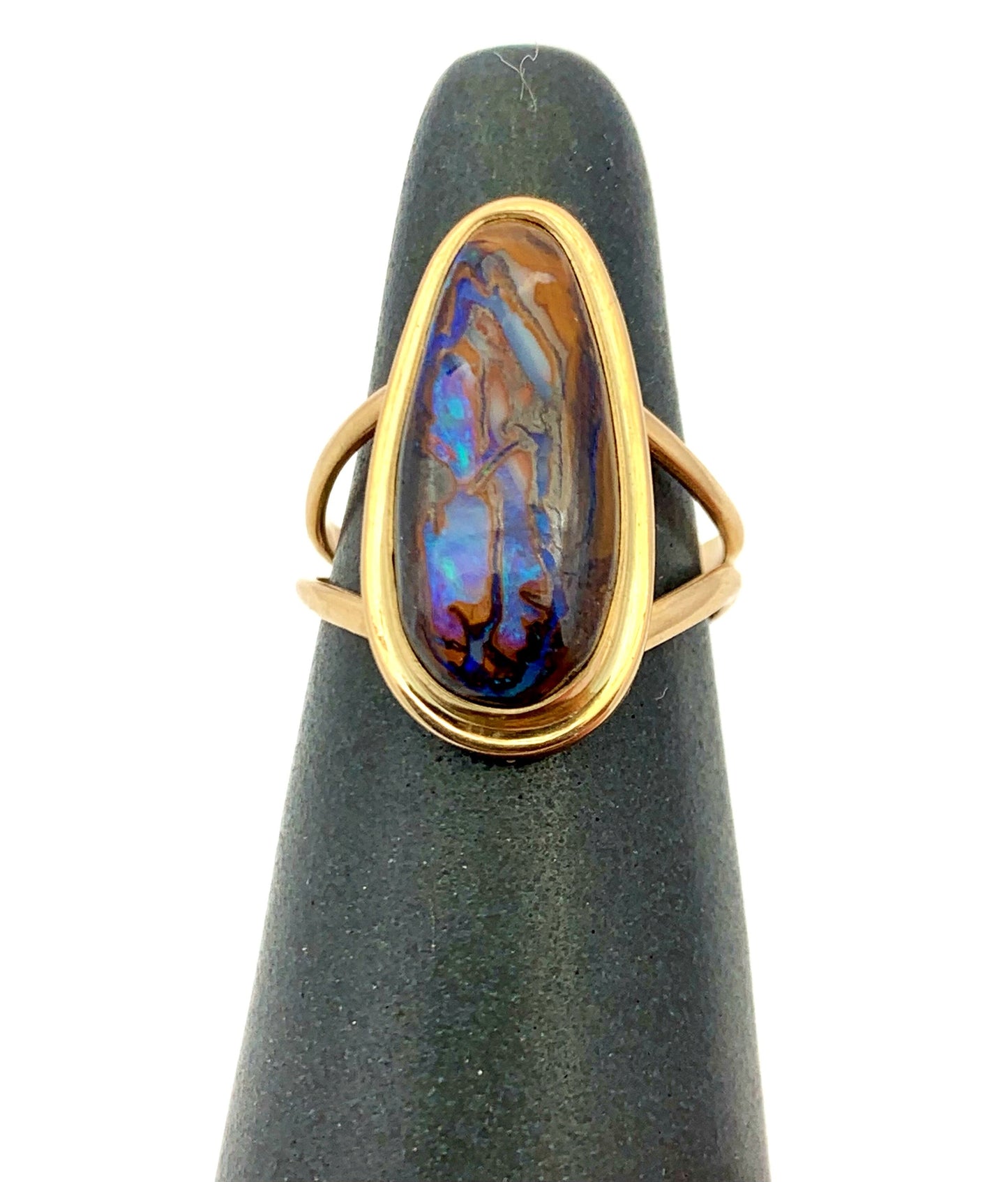 Australian Boulder Opal and 14k Gold Ring