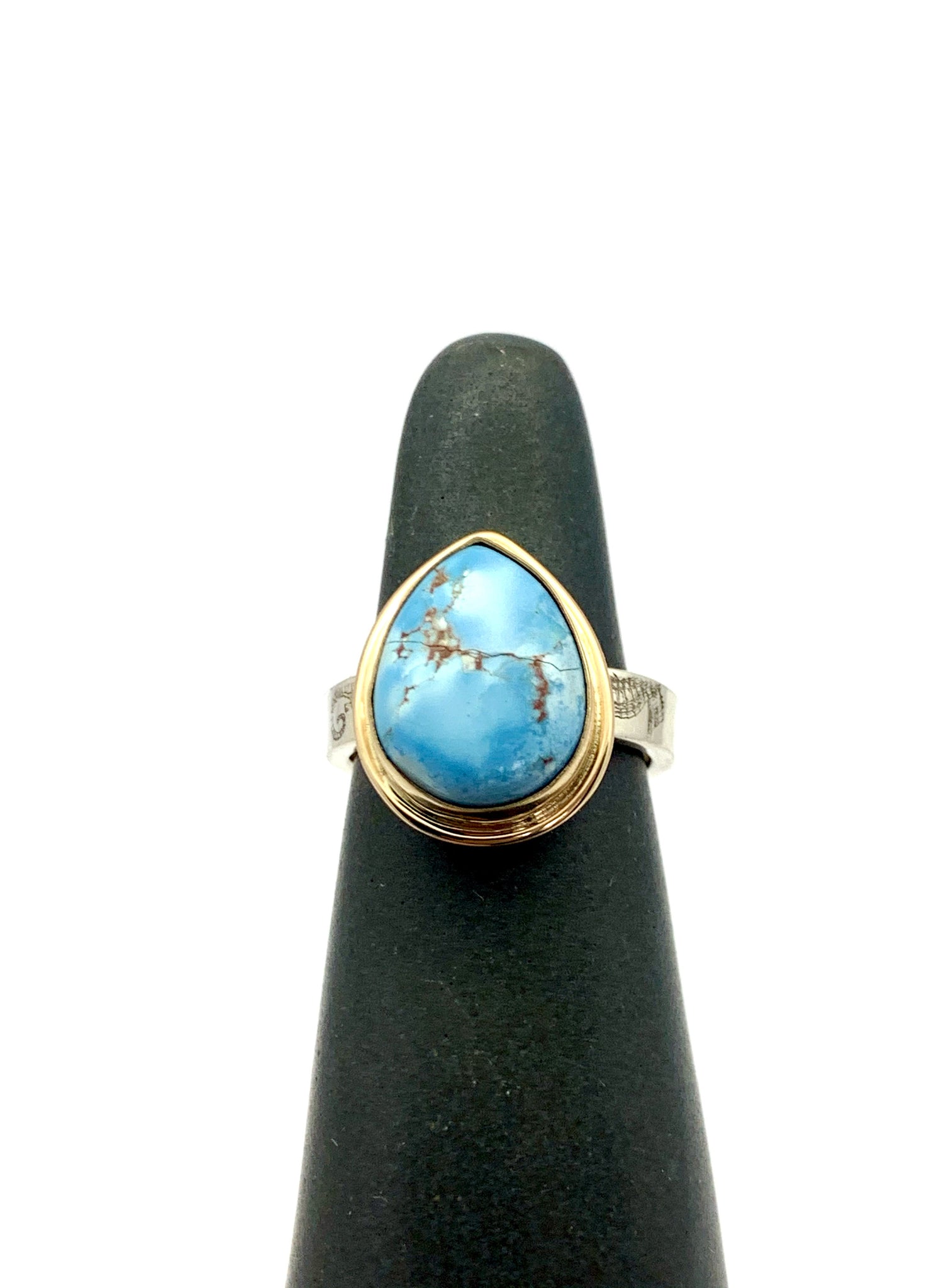 Kazakhstan Turquoise ring, Lavender Turquoise ring, Golden Hills Turquoise Ring, Turquoise Statement Ring, Boho Ring