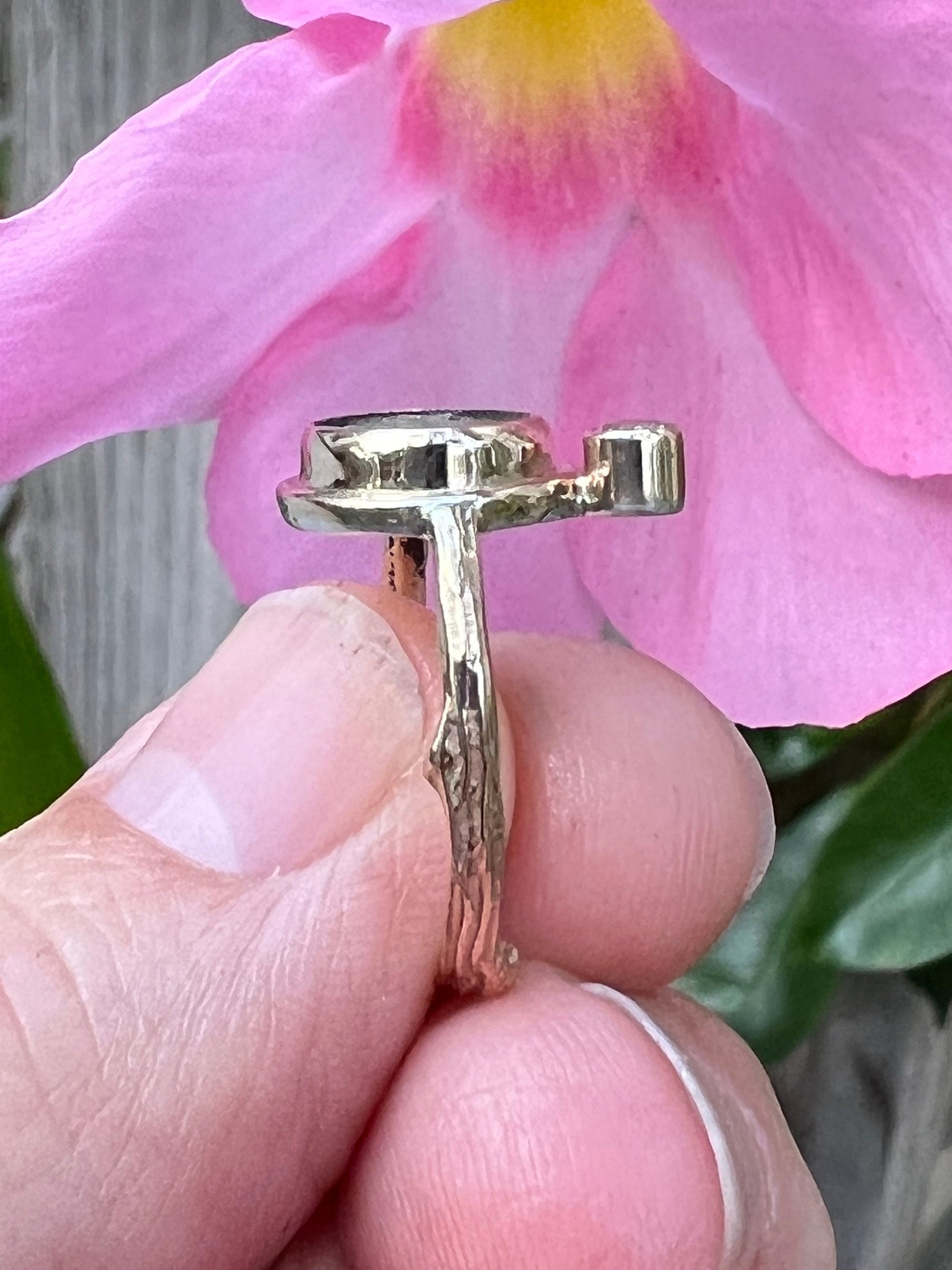 Australian Opal and Diamond in 14k Gold and Silver, October Birthstone, Solid Opal Statement Ring