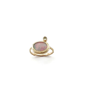 Australian Opal and Diamond in 14k Gold and Silver, October Birthstone, Solid Opal Statement Ring