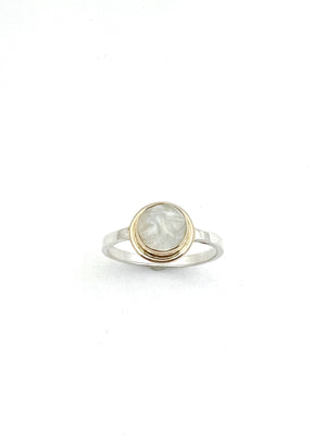 Carved Moonstone Ring In 14k Gold and Silver, Moon Face Ring, Rainbow Moonstone Ring