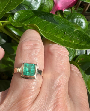 Emerald Ring In 14k Gold, May Birthstone, Women's Natural Gemstone Ring, Alternative Engagement Ring