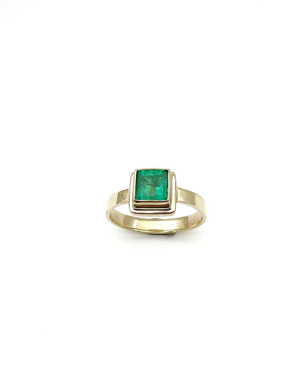 Emerald Ring In 14k Gold, May Birthstone, Women's Natural Gemstone Ring, Alternative Engagement Ring