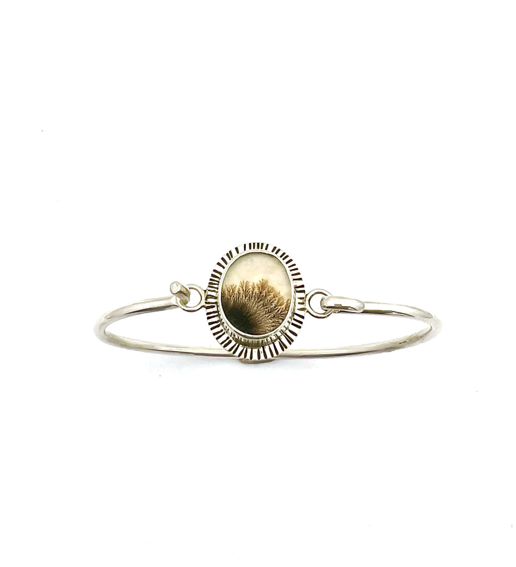 Dendritic Agate Bracelet, Sterling Silver Gemstone Bracelet, Gardener's Bracelet, Nature Lover Jewelry