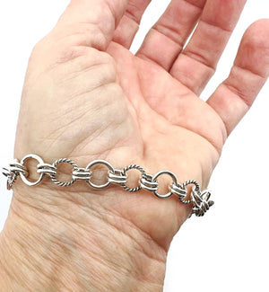 Sterling Handmade Link Bracelet, Silver Chain Bracelet