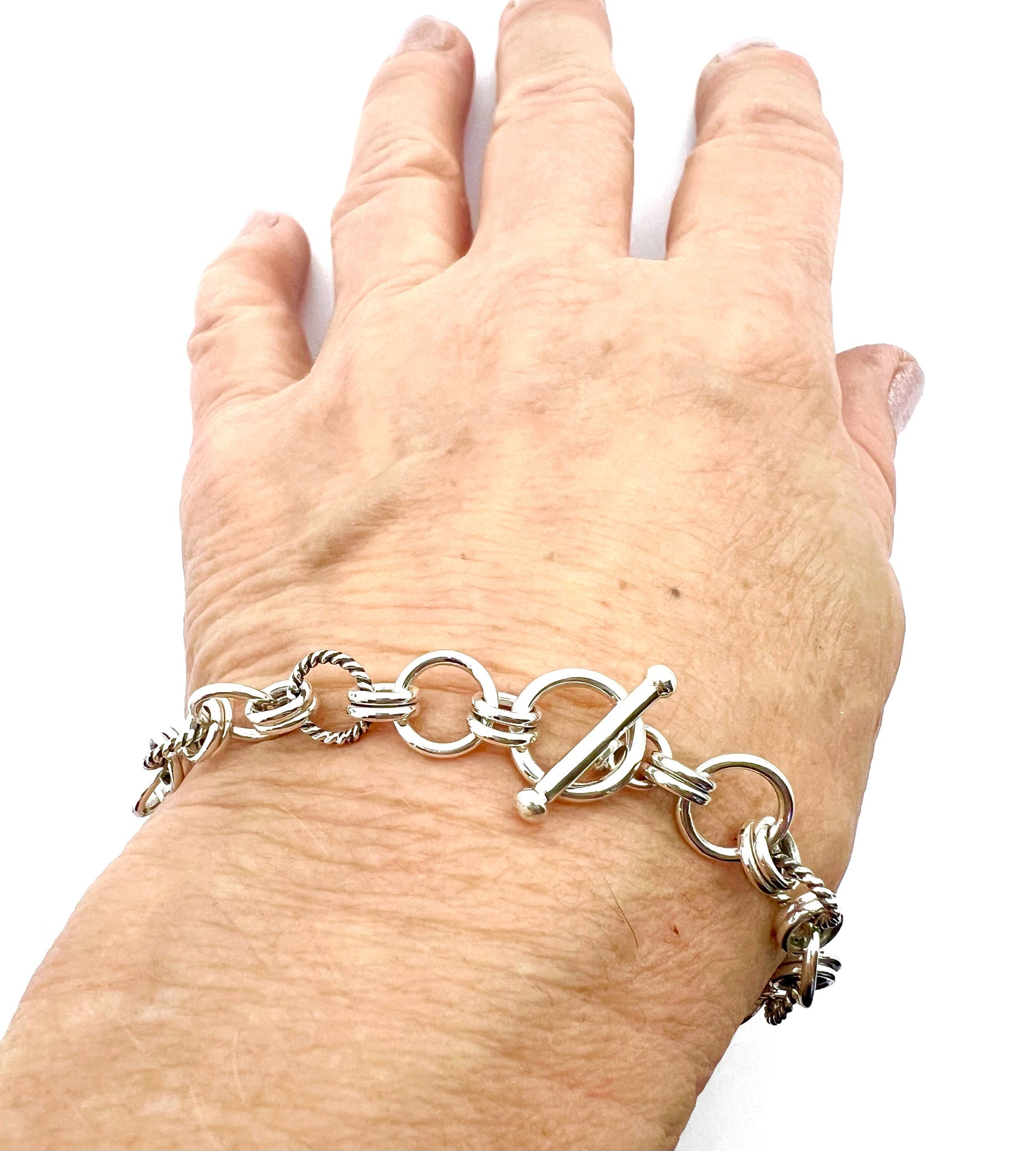 Sterling Handmade Link Bracelet, Silver Chain Bracelet
