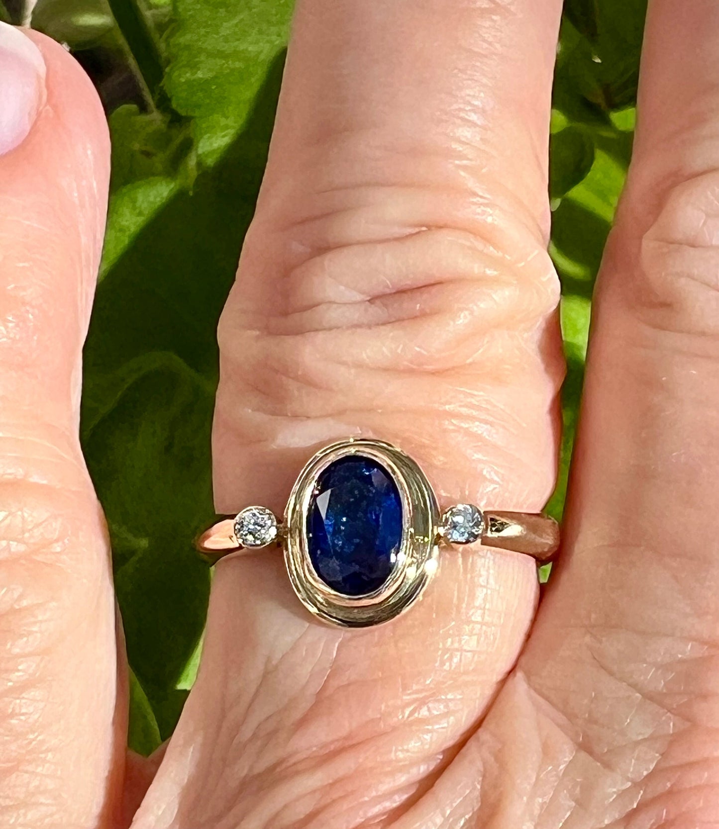 Sapphire and Diamond Ring In 14k Gold, September Birthstone Ring, Alternate Engagement ring, Friendship Ring