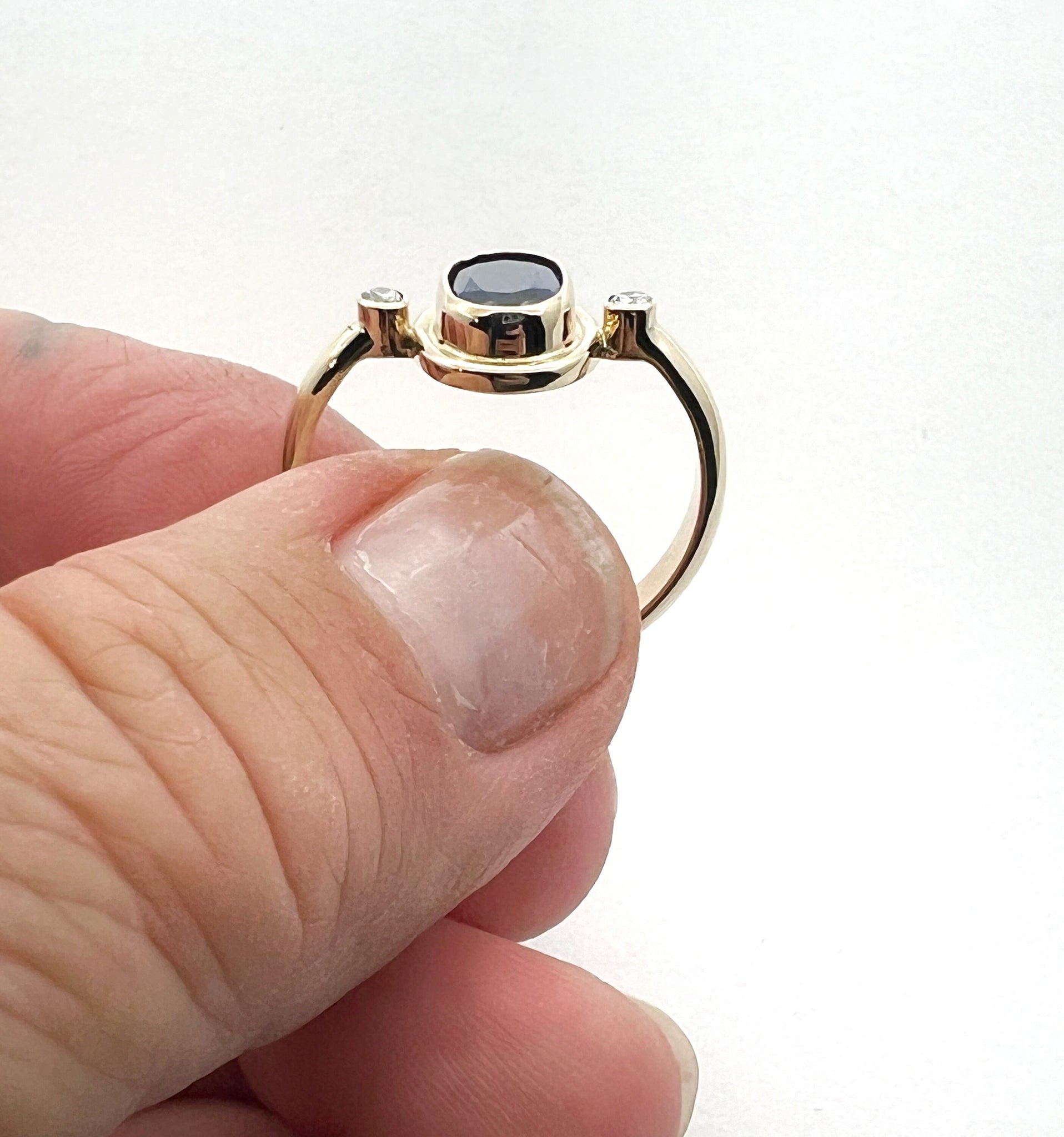 Sapphire and Diamond Ring In 14k Gold, September Birthstone Ring, Alternate Engagement ring, Friendship Ring