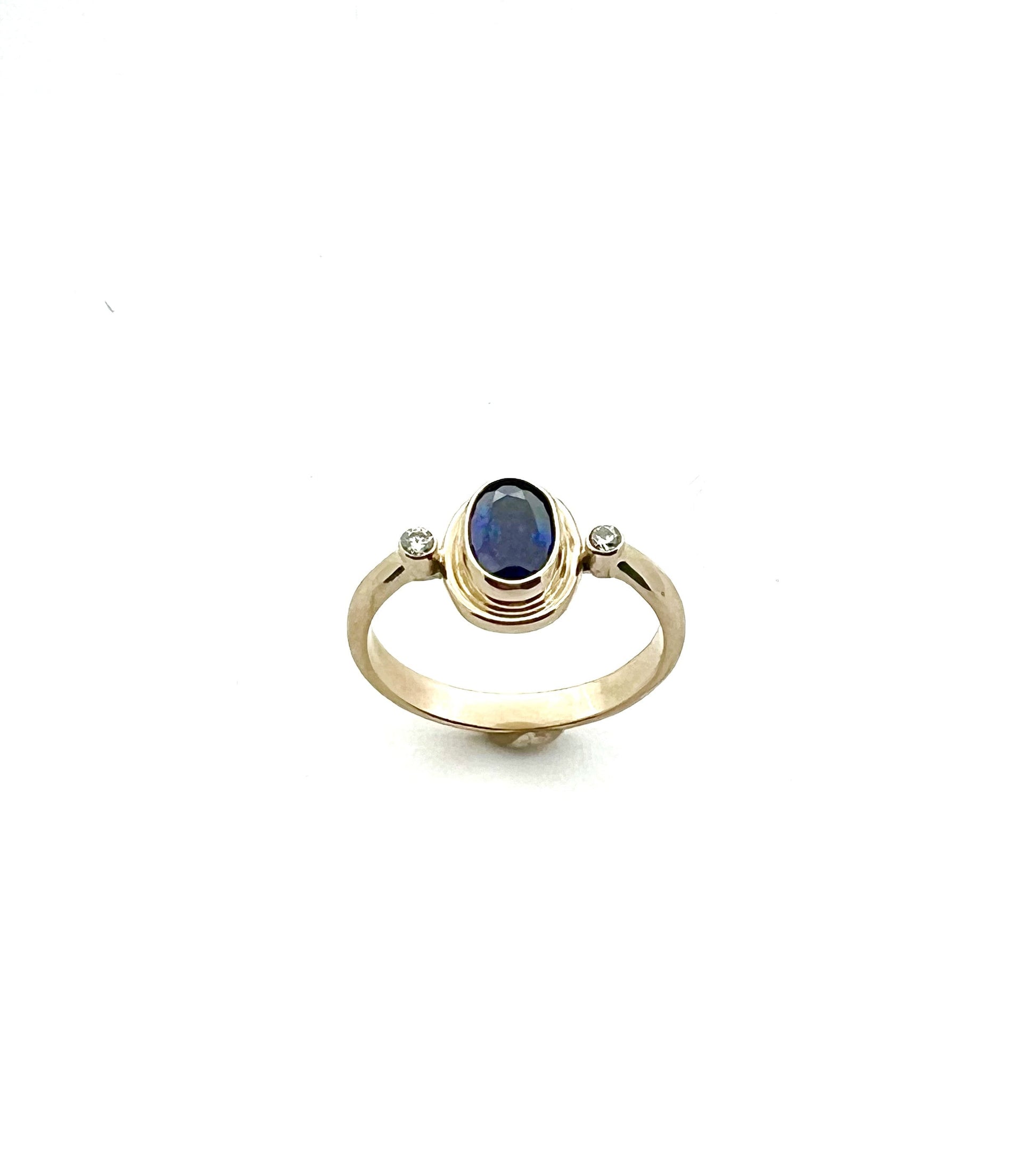 Sapphire and Diamond Ring In 14k Gold, September Birthstone Ring, Alternate Engagement ring, Friendship Ring