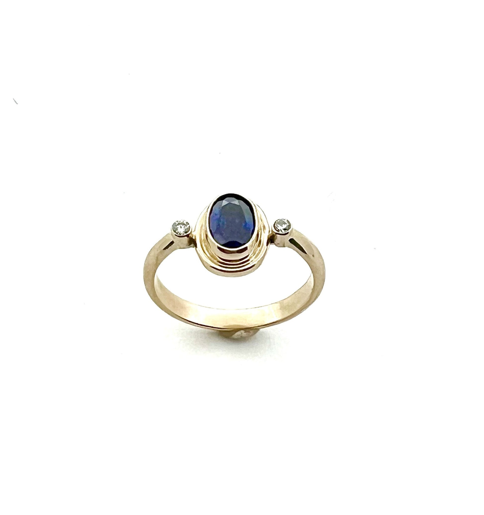 Sapphire and Diamond Ring In 14k Gold, September Birthstone Ring, Alternate Engagement ring, Friendship Ring