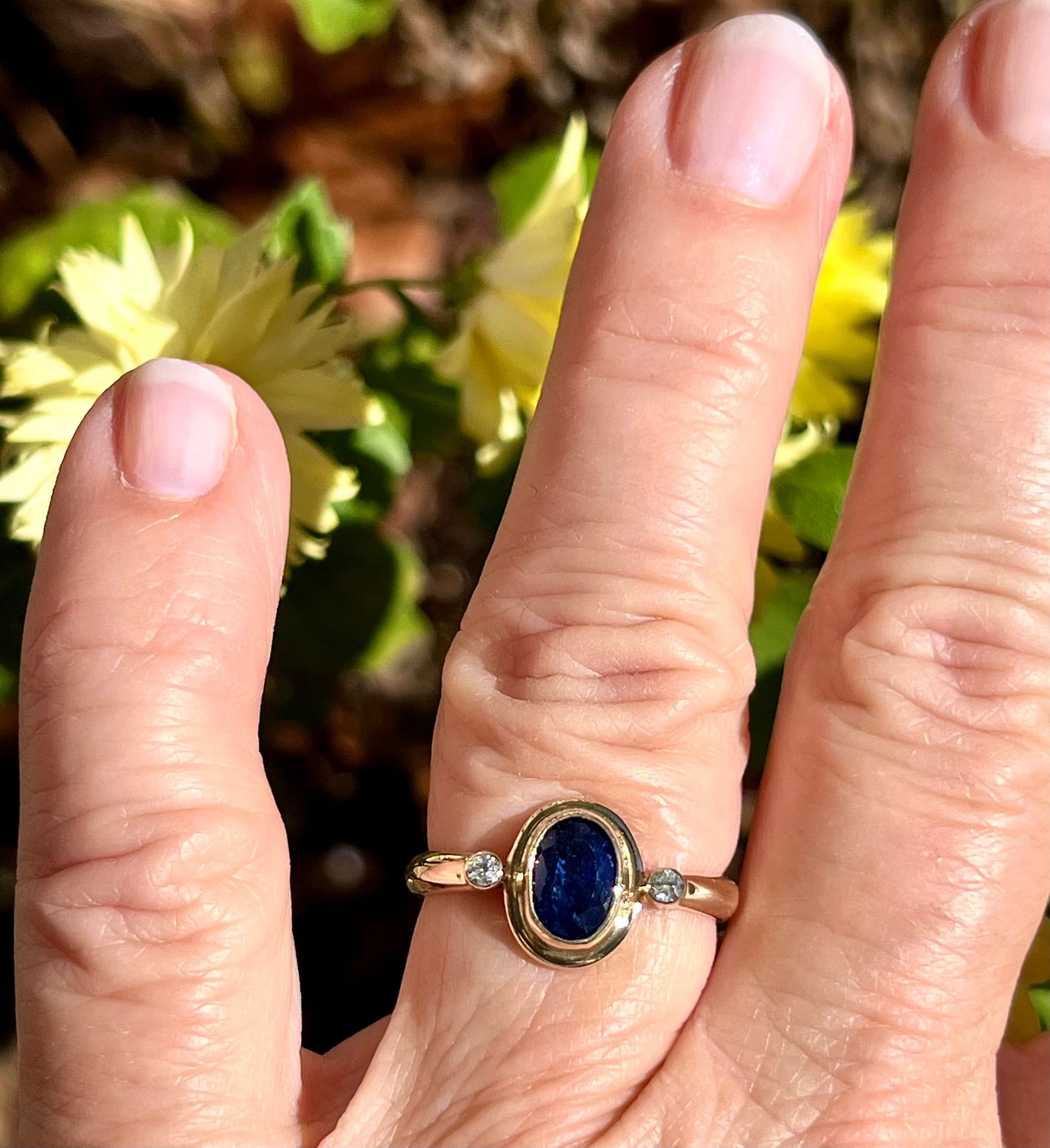 Sapphire and Diamond Ring In 14k Gold, September Birthstone Ring, Alternate Engagement ring, Friendship Ring