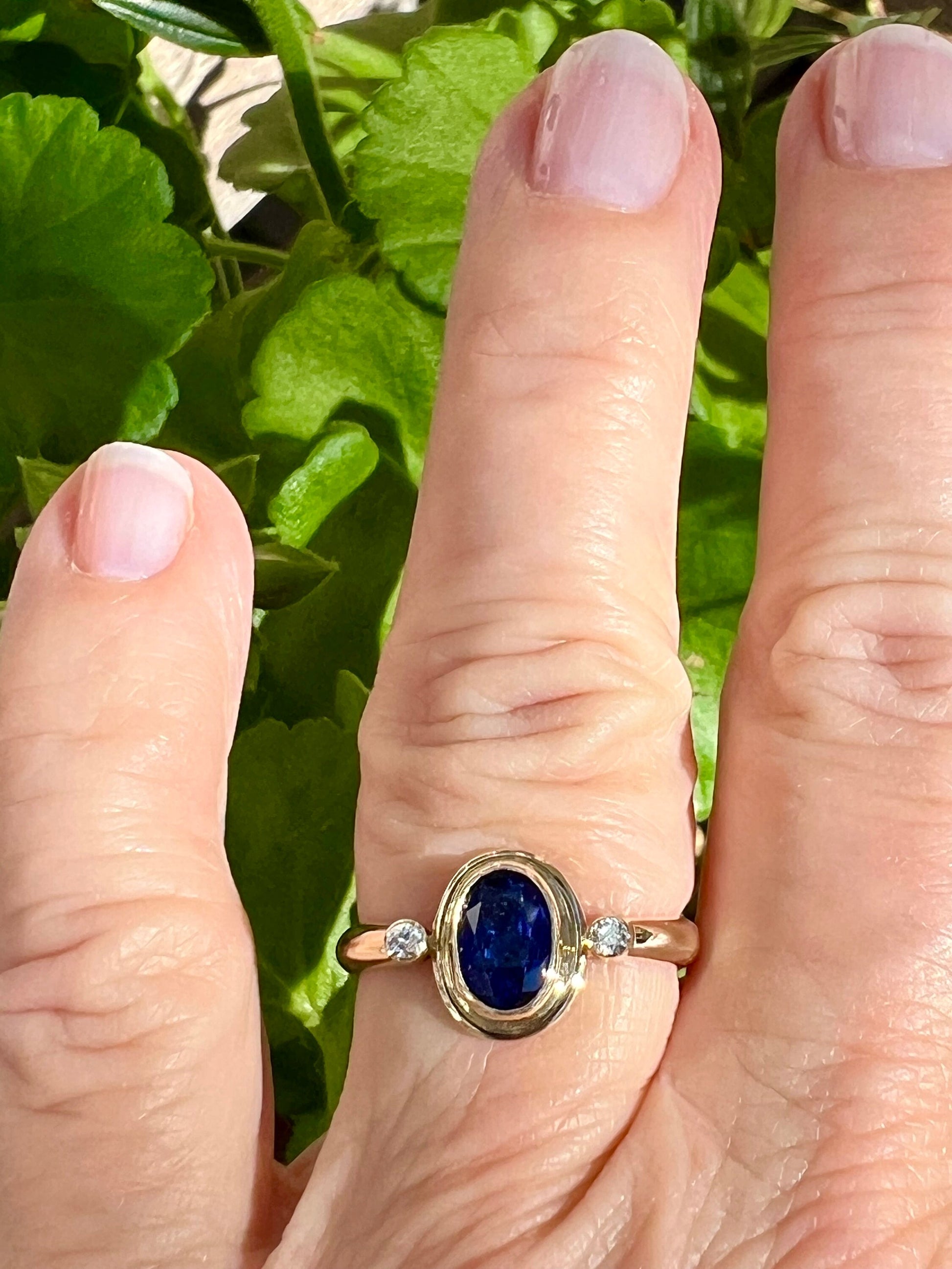 Sapphire and Diamond Ring In 14k Gold, September Birthstone Ring, Alternate Engagement ring, Friendship Ring