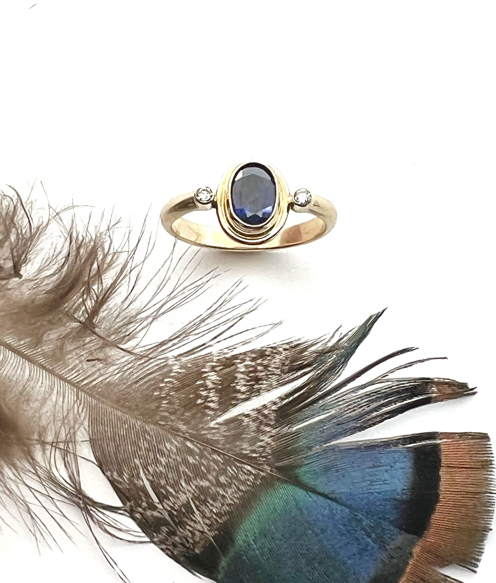 Sapphire and Diamond Ring In 14k Gold, September Birthstone Ring, Alternate Engagement ring, Friendship Ring